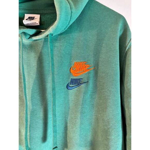 Nike Men’s Small / Women's Medium Green Fleece Hoodie Multi-Color Logo $55 - Picture 5 of 7